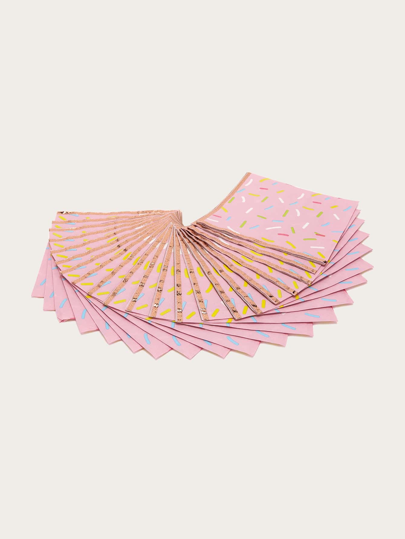 25入組圖案印花一次性餐巾 - 彩色 - 查看 2