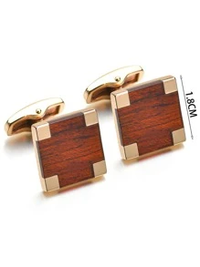 Fashionable And Popular Men Geometric Cufflinks For Jewelry Gift And For A Stylish Look - Champagne - View 3