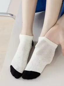 5 pares Calcetines tobilleros con patrón de rayas - Blanco y Negro - Ver 9