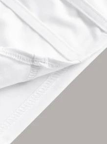 SHEIN ICON Solid Crop Tank Top - White - View 3