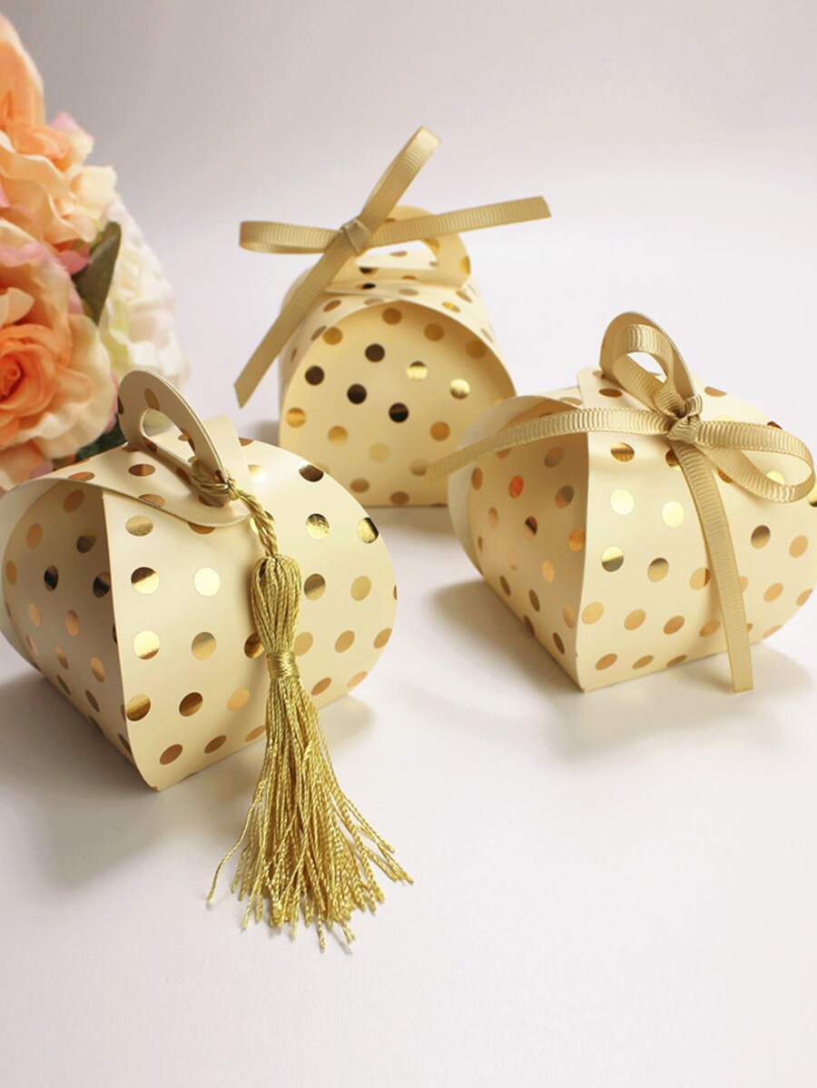 10入組隨機波點圖案禮物盒 - 彩色 - 查看 1