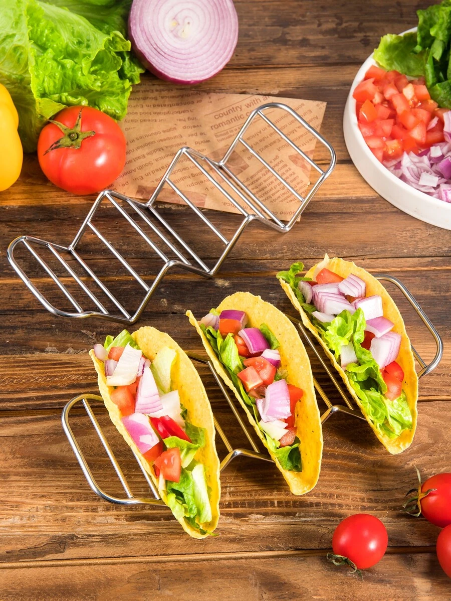 SHEIN Basic living 1pc Stainless Steel Taco Holder Stand