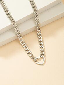 Chuỗi vòng cổ trang trí trái tim - Bạc - Xem 2