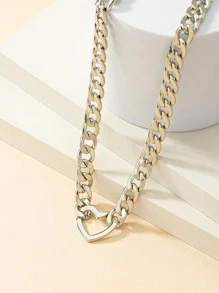 Chuỗi vòng cổ trang trí trái tim - Bạc - Xem 3