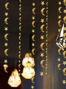 1pc Moon & Star Hanging Decoration - Gold - View 1