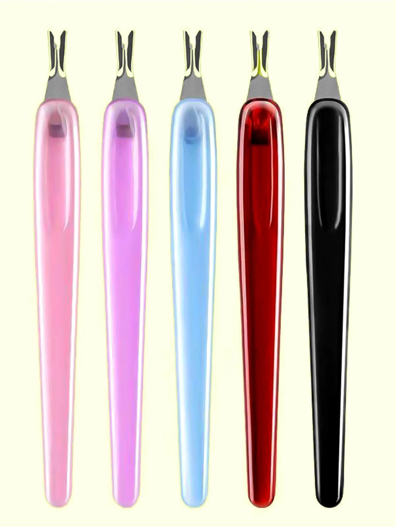 5件套彩色指甲角质层修剪器，塑料手柄，角质层推棒，橡胶指甲清洁器，死皮角质层刀去除叉，美甲工具，男女通用，美甲用品，美甲工具，美甲艺术工具，返校季，美甲，美甲工具，假指甲工具 - 彩色 - 查看 1