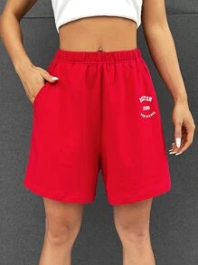 SHEIN Coolane 字母圖案運動短褲