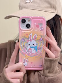 Funda para móvil con estampado de conejo de dibujos animados - Multicolor - Ver 4