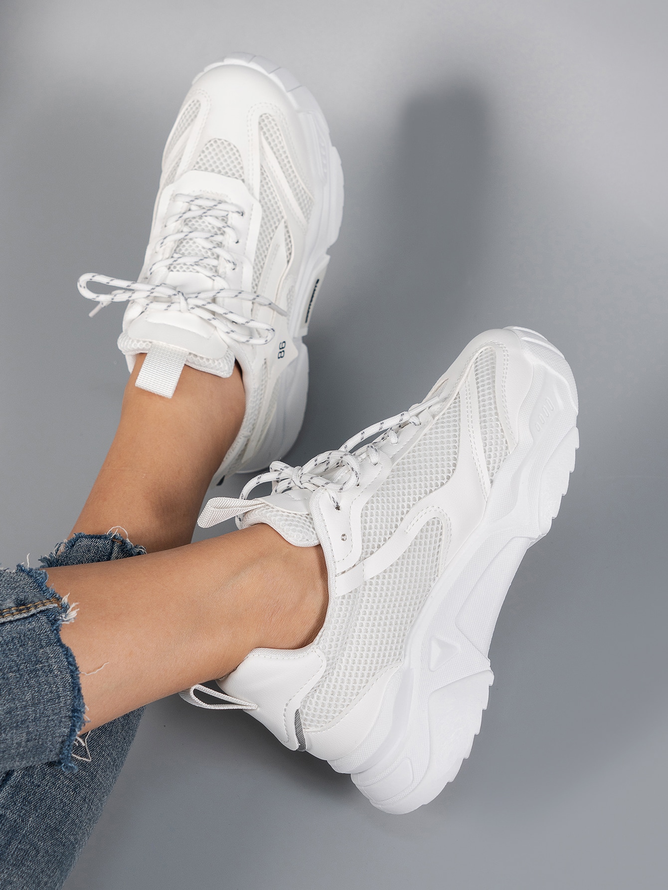Our Number Graphic Lace-up Front Chunky Sneakers is such a vibe