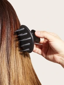 硅胶洗发刷 1 件装 黑色 美发沙龙头皮按摩梳 沐浴按摩硅胶刷/发梳，发梳，解结梳，球形梳，迷你发梳套装，木梳，发梳，梳子，后梳，发梳，边缘梳，发梳，后梳，造型梳，卷发梳，边缘梳，发梳，梳发，发梳套装，梳发，卷发梳，解结梳，女士发梳，头发，旅行，美发产品，美发工具，美发用品，理发师，理发师配件，理发店，美发设备