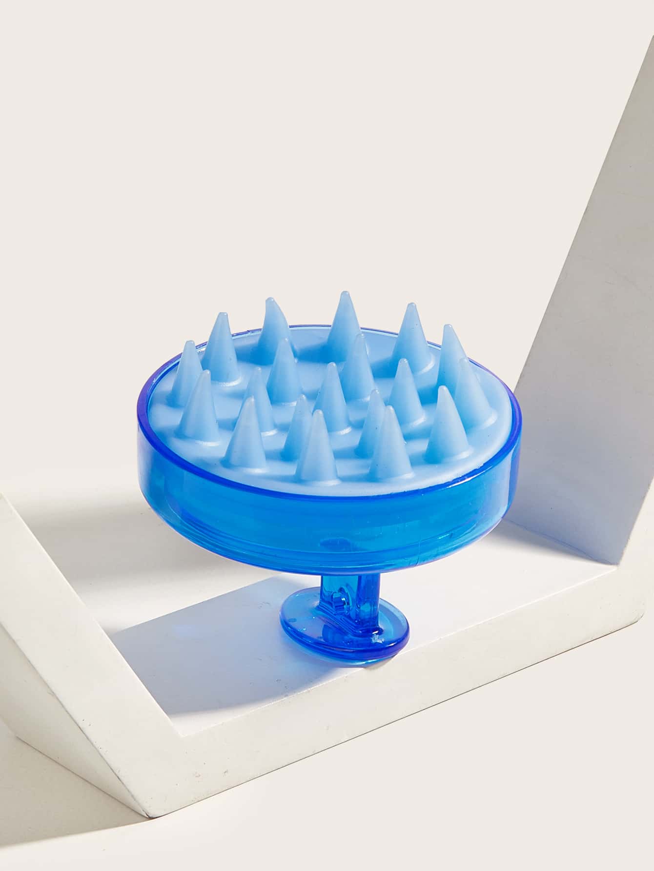 洗髮水梳子皮膚按摩刷1入組透明藍色頭清潔沐浴矽膠洗頭刷按摩梳髮刷/髮梳