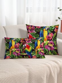 1 Vỏ gối in hình con vẹt mà không cần chất độn - Nhiều màu - Xem 2