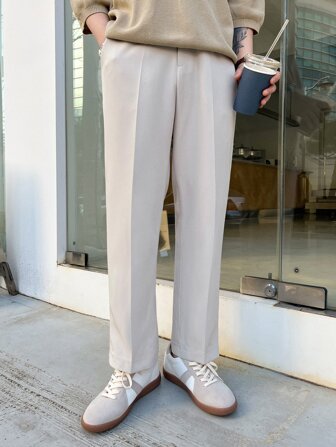 DAZY Men Solid Slant Pocket Suit Pants