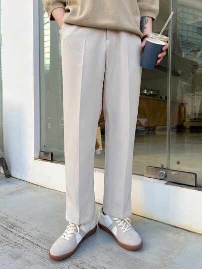 DAZY Men Solid Slant Pocket Suit Pants