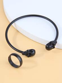 2 piezas Set joya con diseño de cráneo - Negro - Ver 3