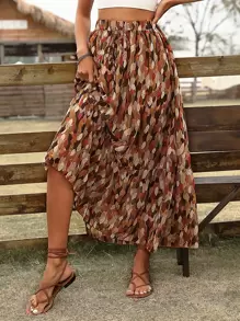 Breezaya Allover Print Ruffle Hem Skirt - Multicolor - View 4