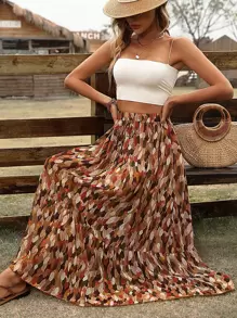 Breezaya Allover Print Ruffle Hem Skirt - Multicolor - View 6