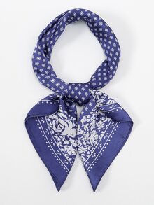 1 Pieza Bufanda Con Estampado Floral Geométrico - Multicolor - Ver 3