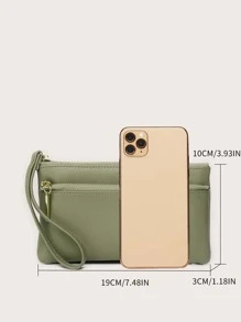 極簡風格長款錢包 - 綠色 - 查看 4