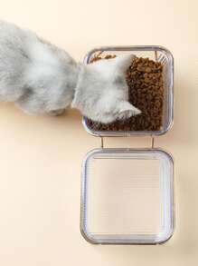 1入組透明寵物雙碗 - 香檳色 - 查看 3