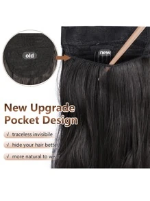 nimoki Long Body Wave Ponytail Synthetic Hair Extension - Black - View 3