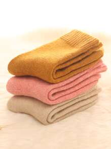 3 pares Calcetines de tripulación unicolor - Multicolor - Ver 1