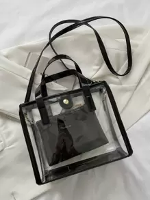 这款全新透明防水沙滩包用途广泛。它是一款时尚百搭的妈妈包，既可手提，也可单肩/斜挎。适合夏季、度假和海滩旅行，也是音乐节的理想之选。这款防水防沙的透明包是海滩活动、野餐和携带零食的完美选择。 - 黑色 - 查看 8