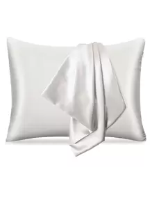 1pc Satin Pillowcase Without Filler - White - View 1