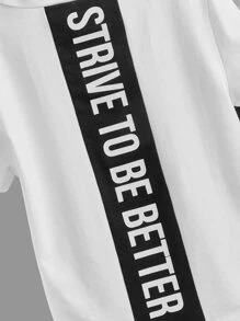 SHEIN meninos da criança Camiseta & calças de treino carta gráfica cncapuzado