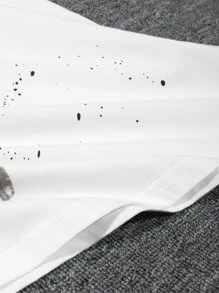 DAZY Men Cotton Colourblock Drop Shoulder Tee - White - View 3