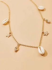 貝殼和星形墜飾腰鏈 - 彩色 - 查看 2