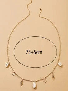 貝殼和星形墜飾腰鏈 - 彩色 - 查看 3