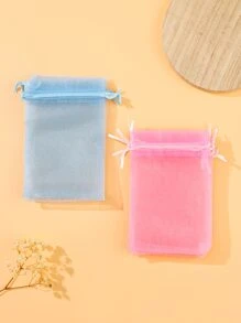 12pcs Organza Gift Bag For Jewelry Drawstring Pouches For Wedding Candy Gift Bags Jewelry Packing - Multicolor - View 2