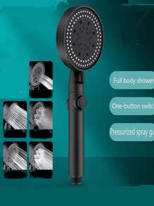 1 pieza Alcachofa de ducha ajustable - Negro - Ver 3