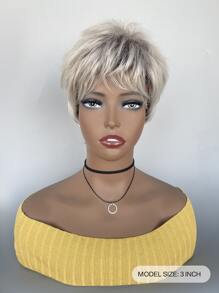 短直筒人造假髮帶劉海 - 彩色 - 查看 2