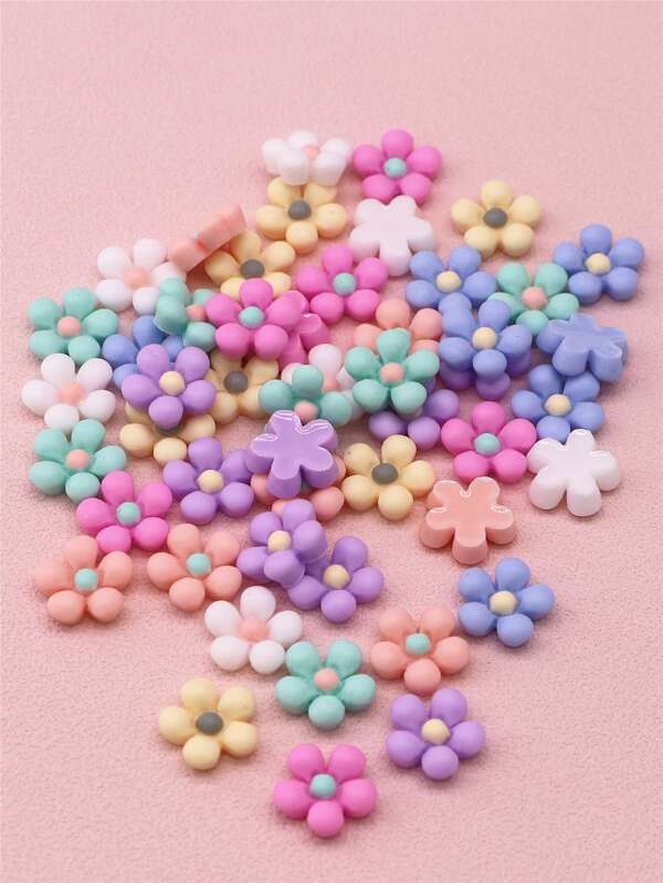 50pcs Random Color Flower DIY Hair Accessory Cute Valentine's Day Hair Clips Claw Clips Hair Claws Hair Slide Hair Barrettes