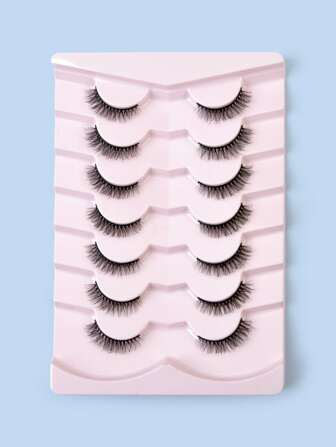 Homaylash 7對充分假睫毛濃密10mm毛茸茸假睫毛