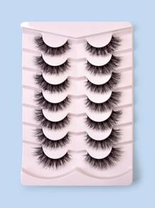 Homaylash Full Hàng Mi Giả 7 Đôi Giả Chồn Hàng Mi Đuôi Kéo Dài Lông Mi Giả Tặng Cho Nữ & Bé Gái - màu đen - Xem 1