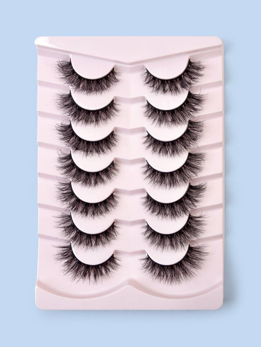 Homaylash Full Hàng Mi Giả 7 Đôi Giả Chồn Hàng Mi Đuôi Kéo Dài Lông Mi Giả Tặng Cho Nữ & Bé Gái - màu đen - Xem 1