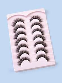 Homaylash Full Hàng Mi Giả 7 Đôi Giả Chồn Hàng Mi Đuôi Kéo Dài Lông Mi Giả Tặng Cho Nữ & Bé Gái - màu đen - Xem 3