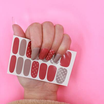 1sheet Polka Dot Nail Art Sticker & 1pc Nail File