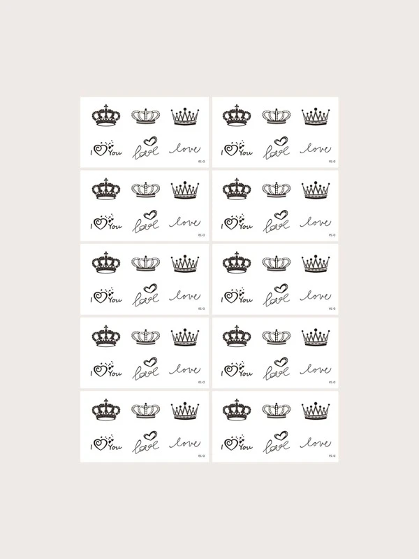 Kits de pegatinas de tatuajes, 10 hojas de tatuajes con patrón de