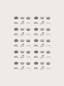 纹身贴纸套件，10 张儿童皇冠图案纹身，成人纹身贴纸，逼真纹身皇冠，适合女士和女孩 - 彩色 - 查看 4