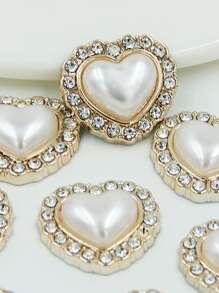 10pcs Faux Pearl Heart DIY Hair Accessory Elegant - Multicolor - View 2