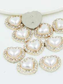 10pcs Faux Pearl Heart DIY Hair Accessory Elegant - Multicolor - View 3