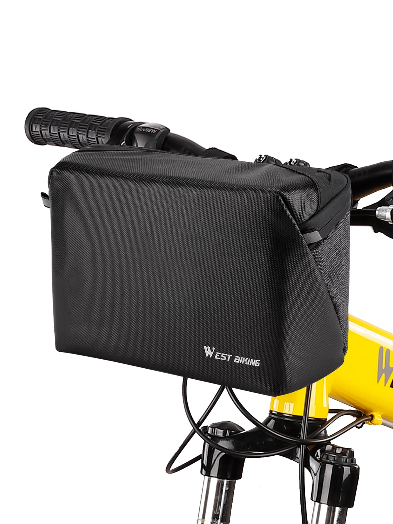 WEST BIKING 1pc Letter Graphic Bike Bag - Black - View 1
