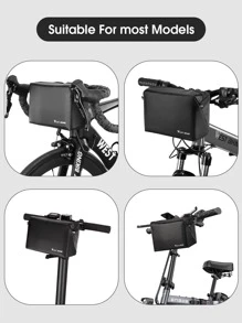 WEST BIKING 1pc Letter Graphic Bike Bag - Black - View 3