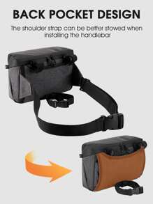 WEST BIKING 1pc Letter Graphic Bike Bag - Black - View 5