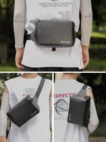 WEST BIKING 1pc Letter Graphic Bike Bag - Black - View 7