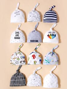 momscare 5入組嬰兒隨機字母圖案帽 - 彩色 - 查看 1